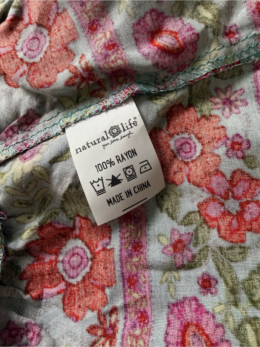 NATURAL LIFE Evangeline Maxi Dress Floral Turquoise Pockets Large NWT - Picture 10 of 10